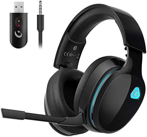 GTHOOS 2.4GHz bežične slušalice za PC, PS4, PS5, MAC, Nintendo prekidač, Bluetooth 5.2 Gaming slušalice sa odvojivim mikrofonom za