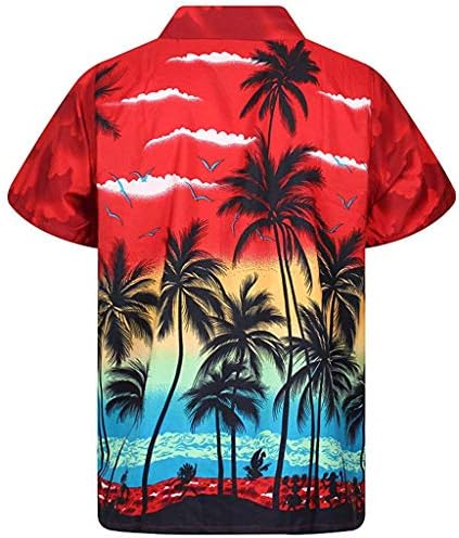 Topunder Fashion Muška ležerna dugmeta Havaji Print Beach kratki rukav Brza suha velika bluza