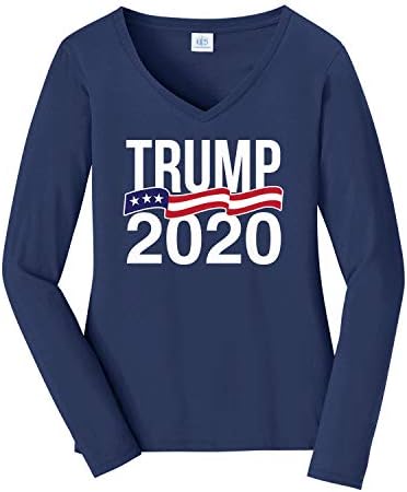 Threadrock Women Trump 2020 majica s dugim rukavima V-izrez