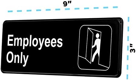Samo zaposleni u alpskoj industriji - 3 pakovanje plastičnih informativnih znakova sa simbolima - izdržljiva samoljepljiva zidna obaveštenje Idealno za preduzeća i komercijalnu upotrebu