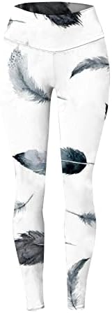 Teal pantalone za jogu za Cutes ženske Casual štampane helanke visokog struka Hip Lift fitnes sportske preklopne pantalone za jogu