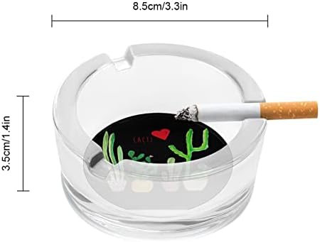 Cacti Cactus Love Okrugli stakleni pepeljarski držač za cigarete Case Slatko pušenje pepela