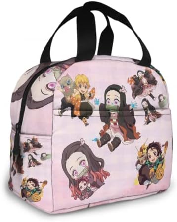 HAYCHE Anime torba za ručak prenosiva izolovana torba za ručak za višekratnu upotrebu Školska Radna kancelarija Vanjska piknik Cartoon