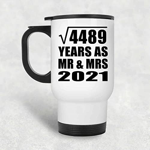 Dizajnirajte četvorni korijen od 67. godišnjice u iznosu od 4489 godina kao g. I MRS 2021, bijela putnička krila 14oz izolirana od
