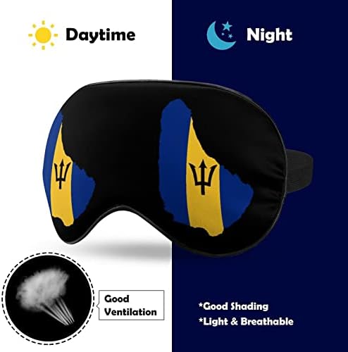Mapa zastava Barbados Ispis maska ​​za oči Svjetlospano za blokiranje maske za spavanje s podesivim remen za putovanja