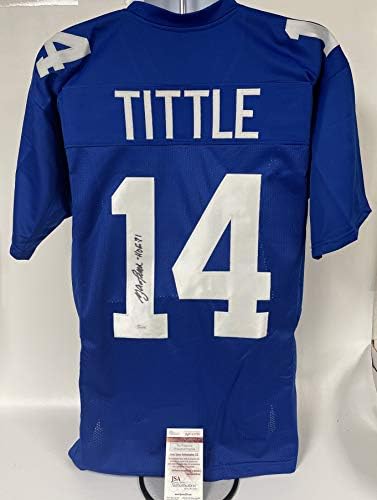 Y.a. Tittle potpisao autogramirani nogometni dres New York - JSA COA
