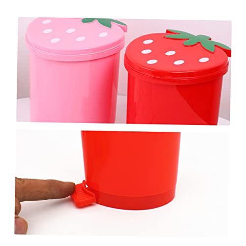 Jojofuny stolna kanta za smeće držač posude za smeće za automobil Mini kanta za otpad kanta za smeće u obliku jagode trpezarijski sto crveni Pp dijete mali sto