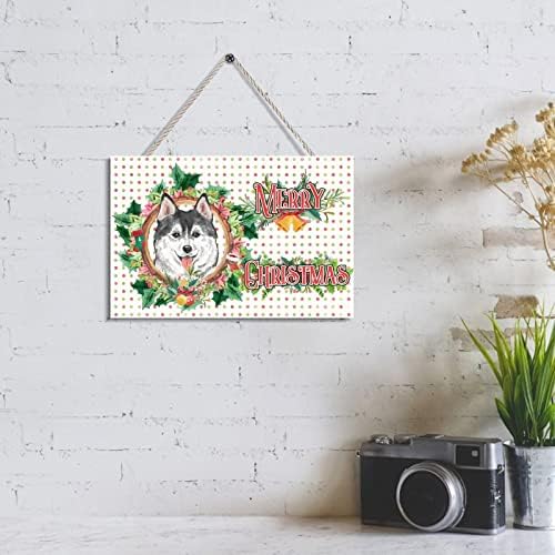 Božićna vrata Slatki pas Holly vijenac od drveta Zidno umjetničko znakovi Božićni ukrasi za farmRoku Trper trgovina zidom 4 x 6
