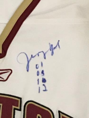 Jerry York potpisao je Boston College Eagles hokejaški dres sa licencom za natpis - autogramirani kolege dresovi