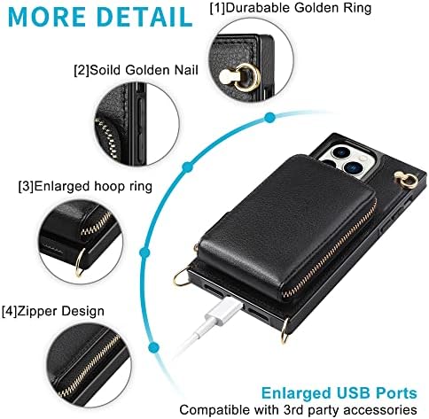 JAKPDE kompatibilan sa iPhone 13 Pro Max Case Wallet Zipper kožna torbica sa držačem kartice slotovi zaštitni iPhone 13 Pro Max 5G