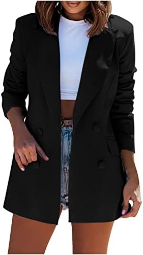 Žene Ležerne prilike za poslovne bluze Jakne Solid Notch rever kardigan kaput niz dugi rukav uredski rad u kancelariji Blazer
