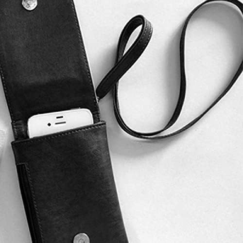 Kulturna ručna cvjetna linija crtanje uzorka Telefon novčanik torbica Viseći mobilni torbica Crni džep