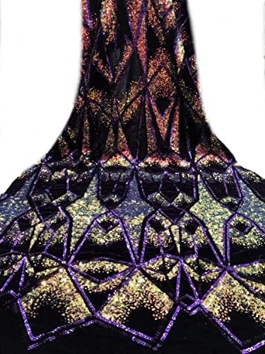 Baršunasta mrežasta tkanina šljokice za vezenje čipka luksuzna Afrička Lagos zabava lijepa odjeća za odjeću-5 metara Nigerijska čipkasta