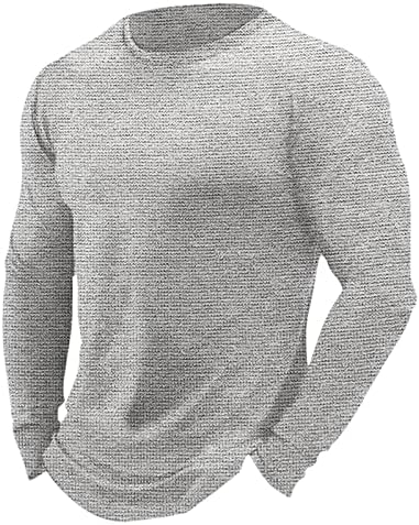 Muška vafla pletene košulje s dugim rukavima Crewneck Pulover na vrhu Ležerne tanke fine lagana mekana udobna jesen zimska osnovna majica