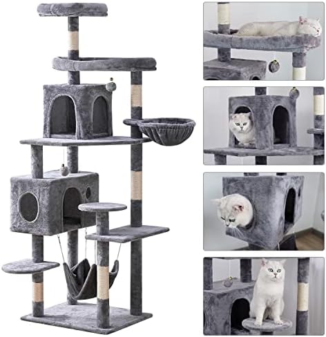YARUOMY Cat Tree 71,6 inča Cat Tower za mačke u zatvorenom prostoru, Multi-Level Cat Condo namještaj sa ogrebotinama, plišani smuđevi,