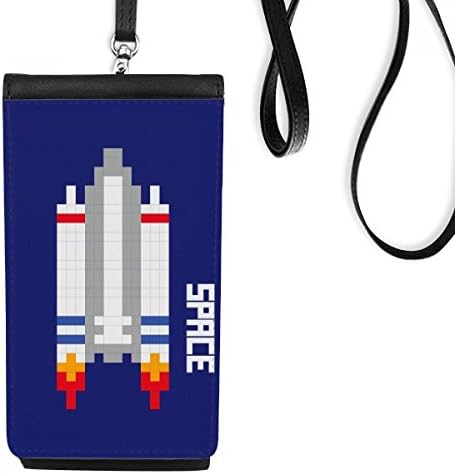 Svemirski brod Rocket Universe Pixel Telefon novčanik torbica Viseći mobilni torbica Crni džep