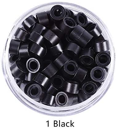 cosmeticsdeppo - 1000 kom-mikro prstenovi sa silikonskim linijama-karike - perle - 5x3x3 mm - za alat za ekstenzije kose - silikon