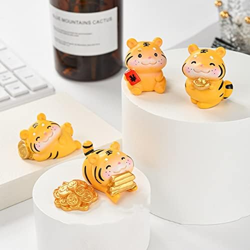 Zcargel Cute Tiger Figurine ukrasi, godina tigrastih maskota, tigra životinja ukras za figurine malih tigara figurine lutke za novogodišnje