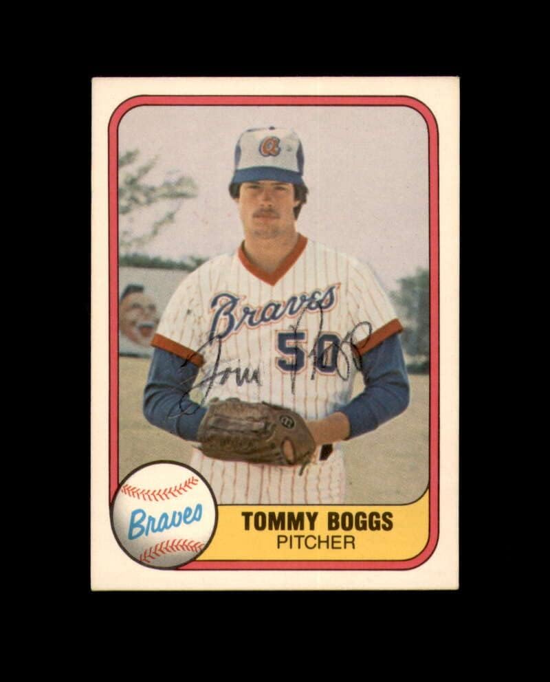 Tommy Boggs potpisao je 1981. Fleer Atlanta Braves Autograph